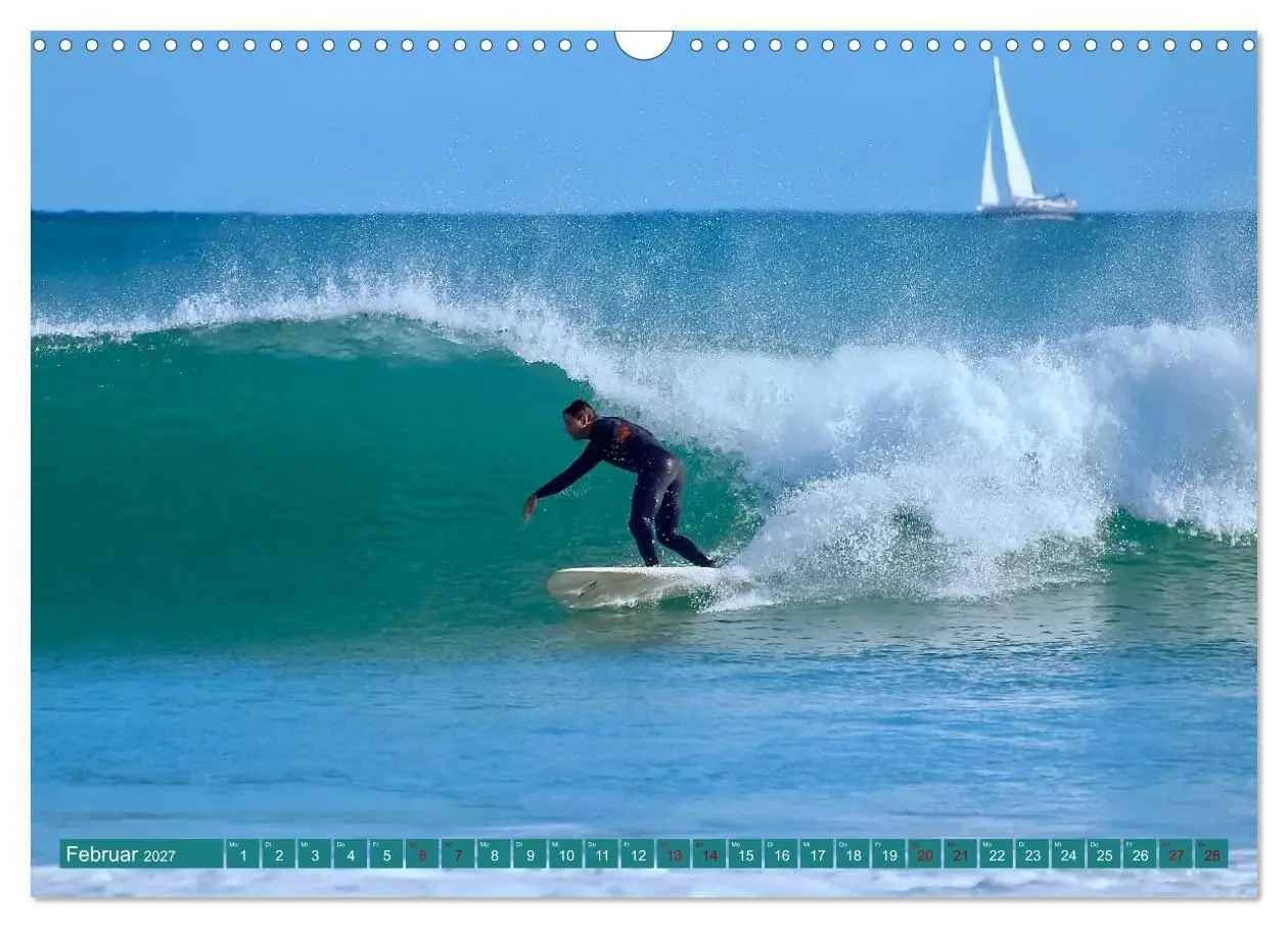 Bild: 9783569561649 | Surfen auf wilden Wellen (Wandkalender 2027 DIN A3 quer), CALVENDO...
