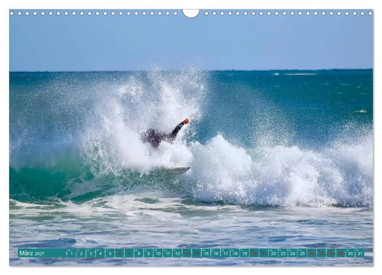 Bild: 9783569561649 | Surfen auf wilden Wellen (Wandkalender 2027 DIN A3 quer), CALVENDO...
