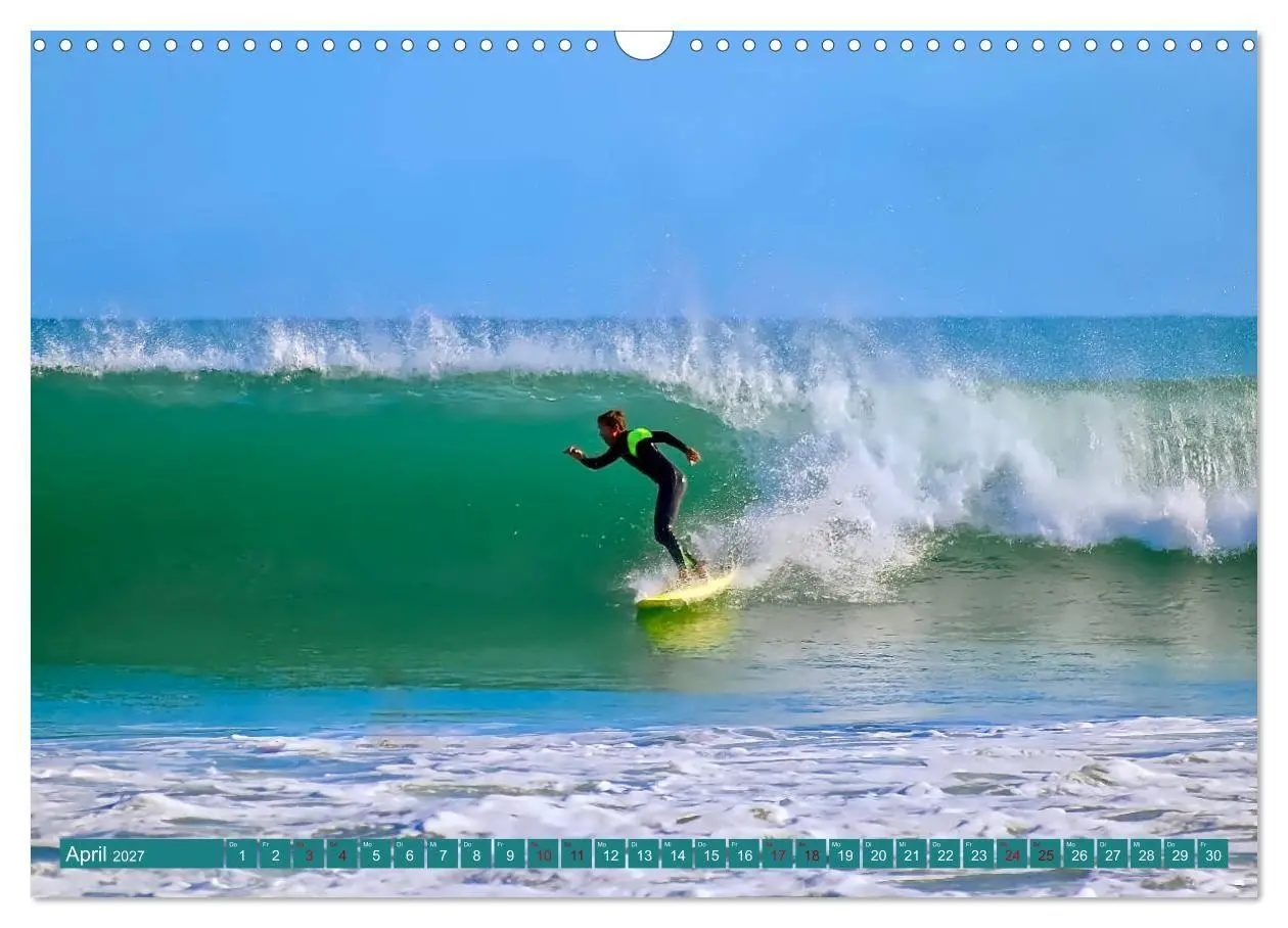 Bild: 9783569561649 | Surfen auf wilden Wellen (Wandkalender 2027 DIN A3 quer), CALVENDO...