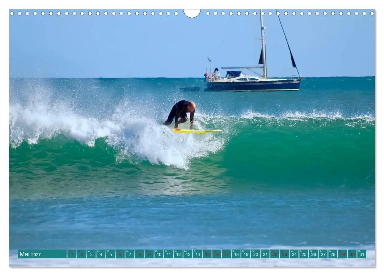 Bild: 9783569561649 | Surfen auf wilden Wellen (Wandkalender 2027 DIN A3 quer), CALVENDO...