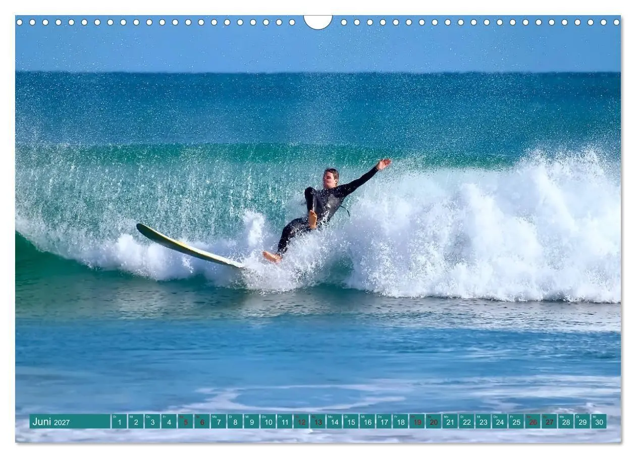 Bild: 9783569561649 | Surfen auf wilden Wellen (Wandkalender 2027 DIN A3 quer), CALVENDO...