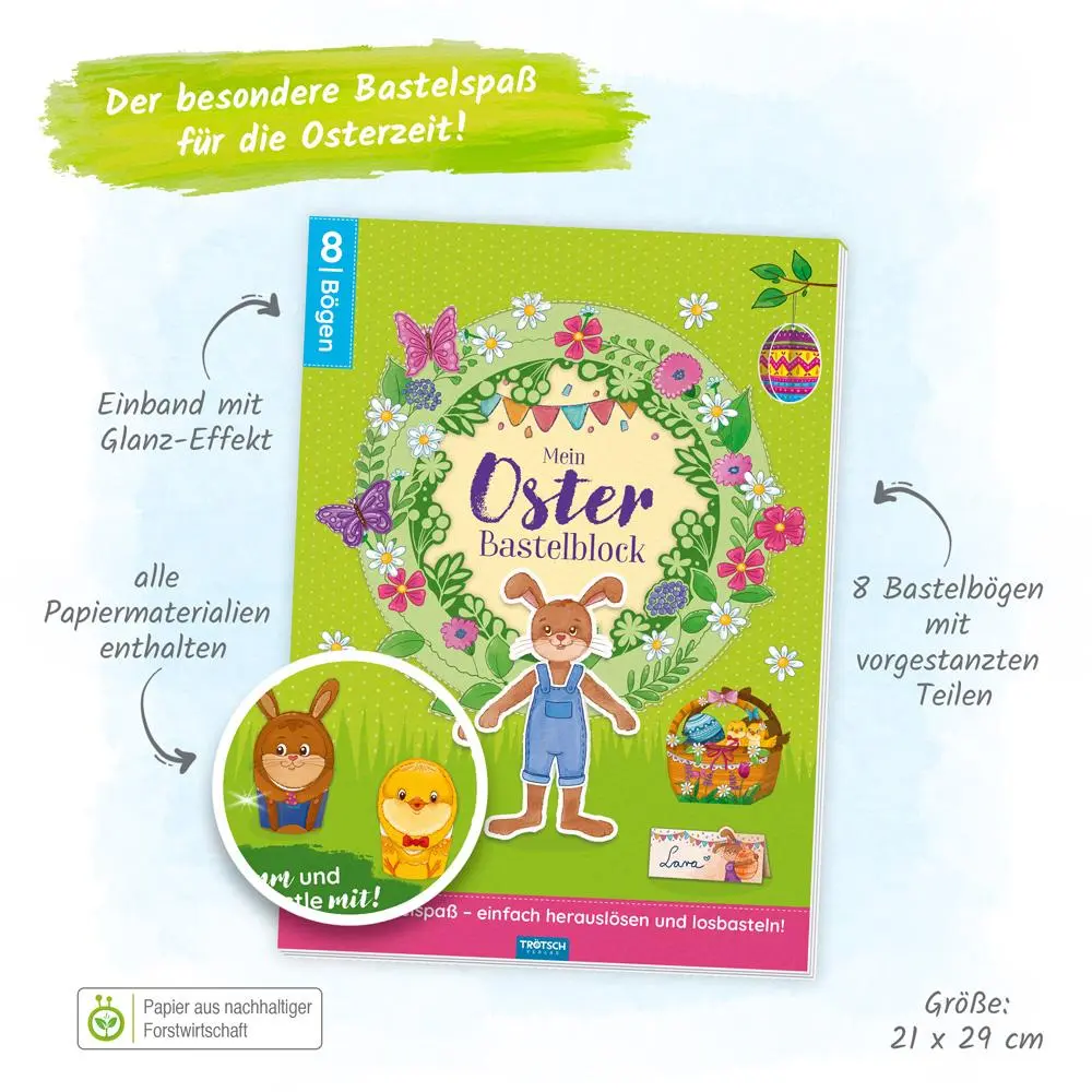 Bild: 9783988021649 | Trötsch Mein Oster-Bastelblock | Beschäftigungsblock Bastelspass | KG