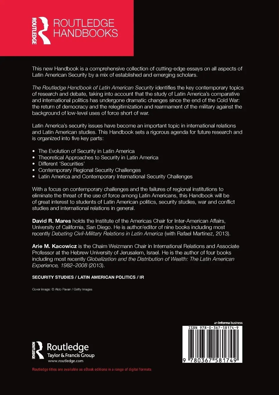 Rückseite: 9780367581749 | Routledge Handbook of Latin American Security | David R. Mares (u. a.)