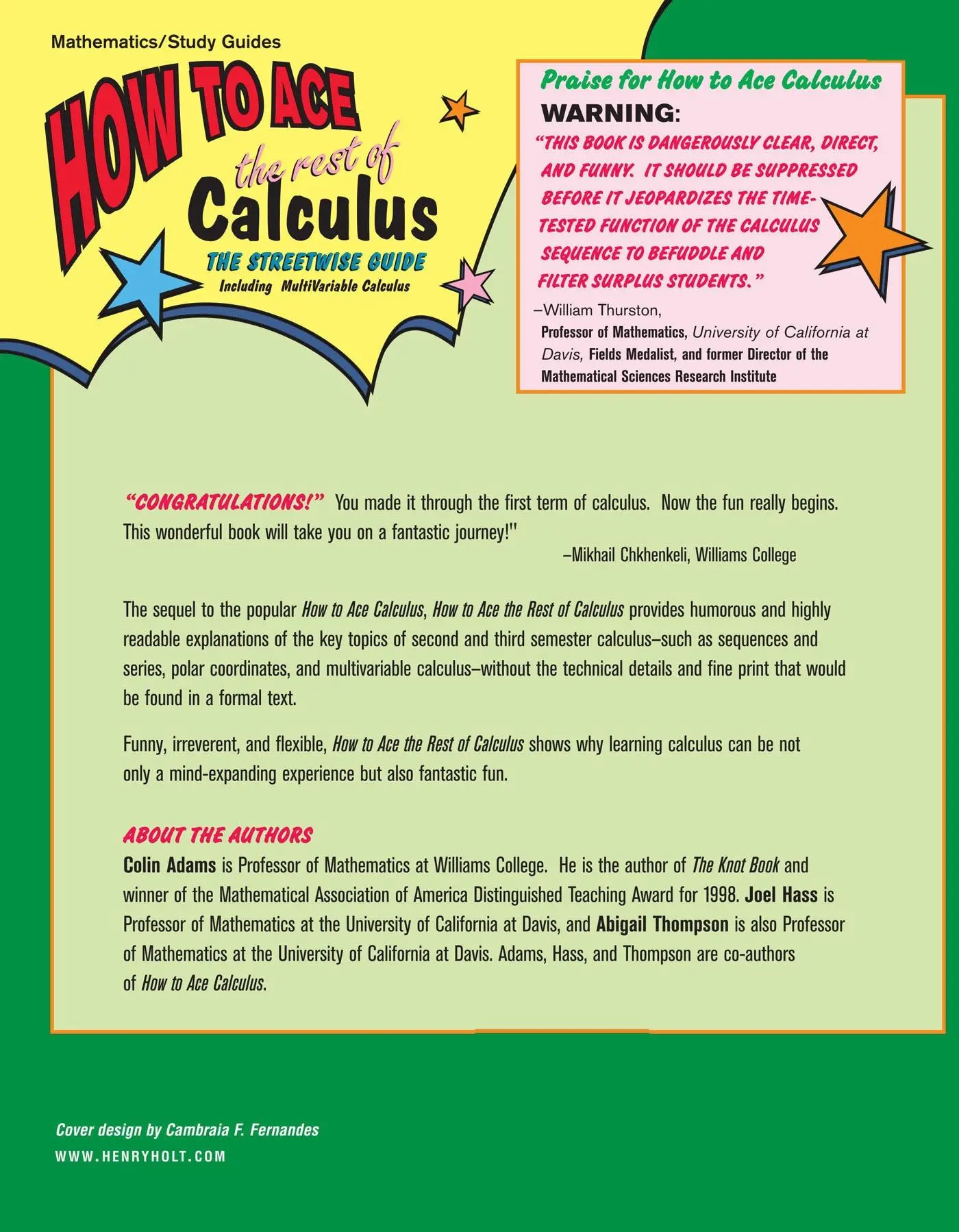 Rückseite: 9780716741749 | How to Ace the Rest of Calculus | Colin Adams | Taschenbuch | Englisch