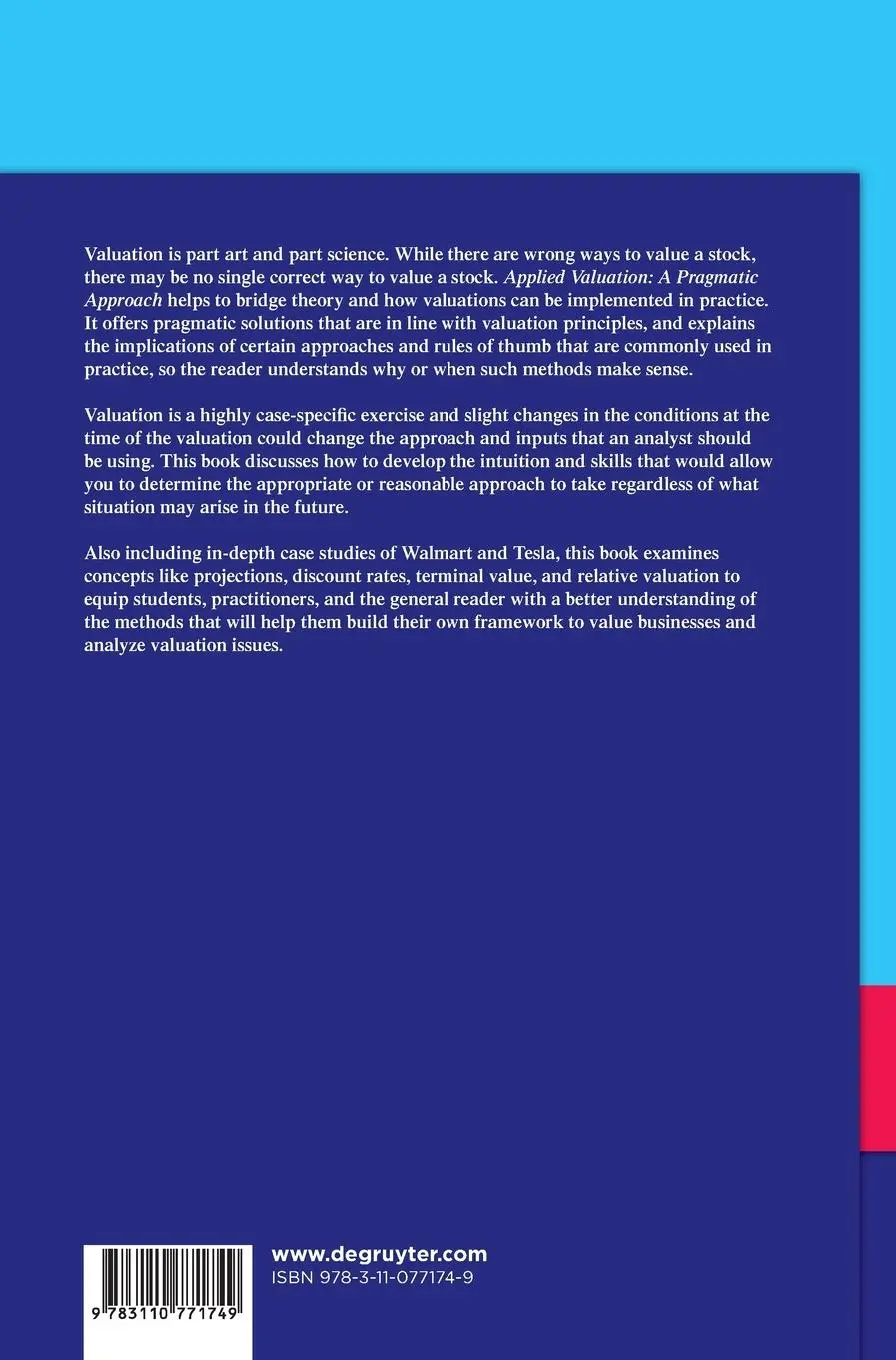 Rückseite: 9783110771749 | Applied Valuation | A Pragmatic Approach | Clifford S. Ang | Buch