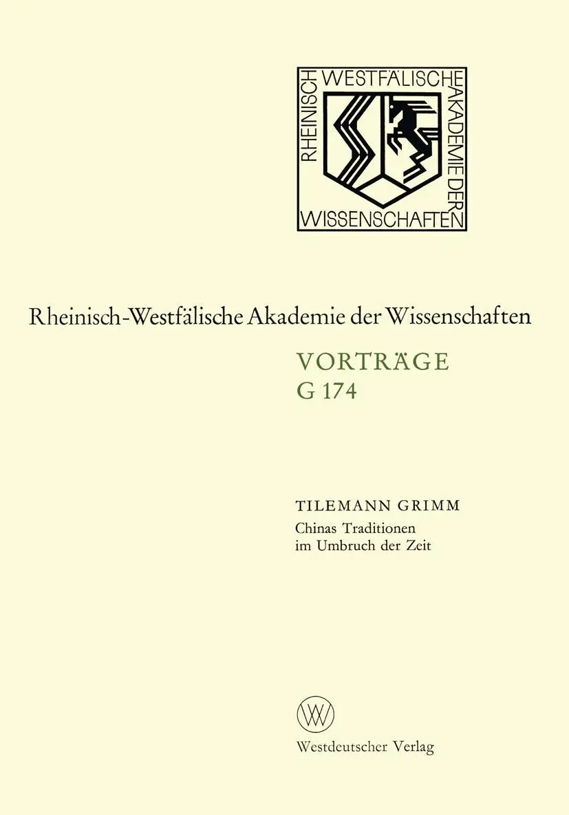 Cover: 9783531071749 | Chinas Traditionen im Umbruch der Zeit | Tilemann Grimm | Taschenbuch