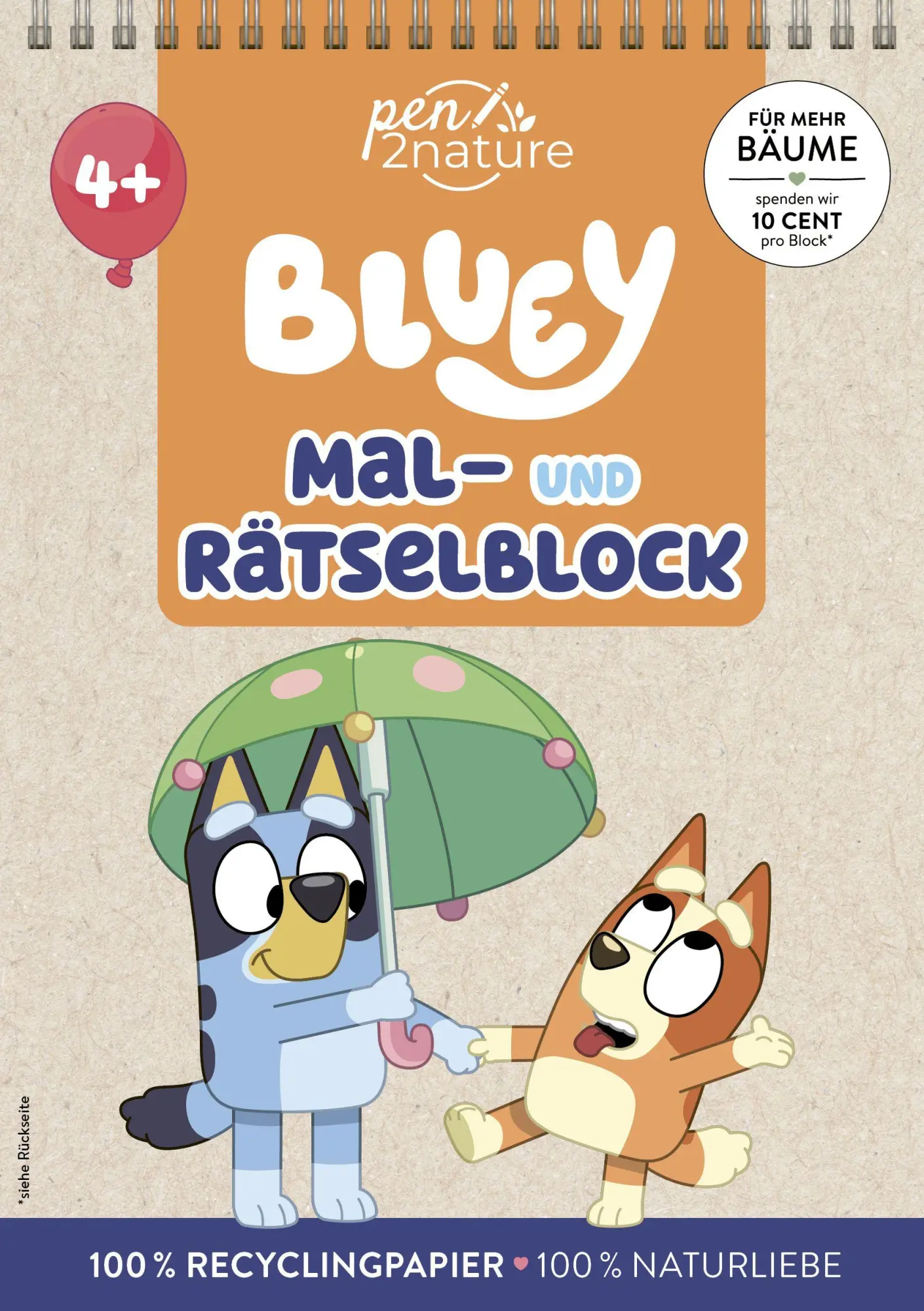 Cover: 9783987641749 | Bluey Mal- und Rätselblock für Kinder ab 4 Jahren | Pen2nature | Buch