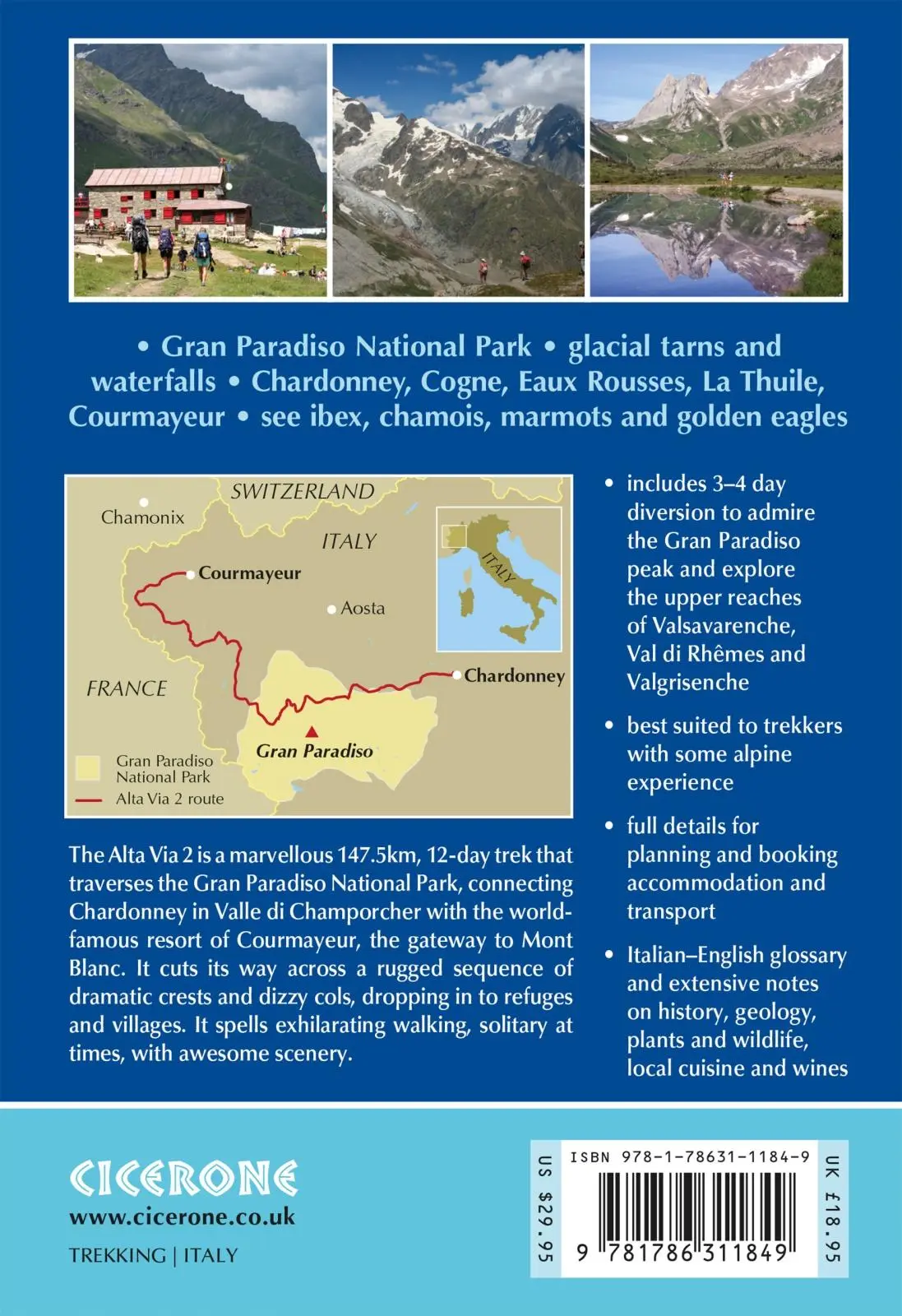 Rückseite: 9781786311849 | Trekking Gran Paradiso: Alta Via 2 | Gillian Price | Taschenbuch