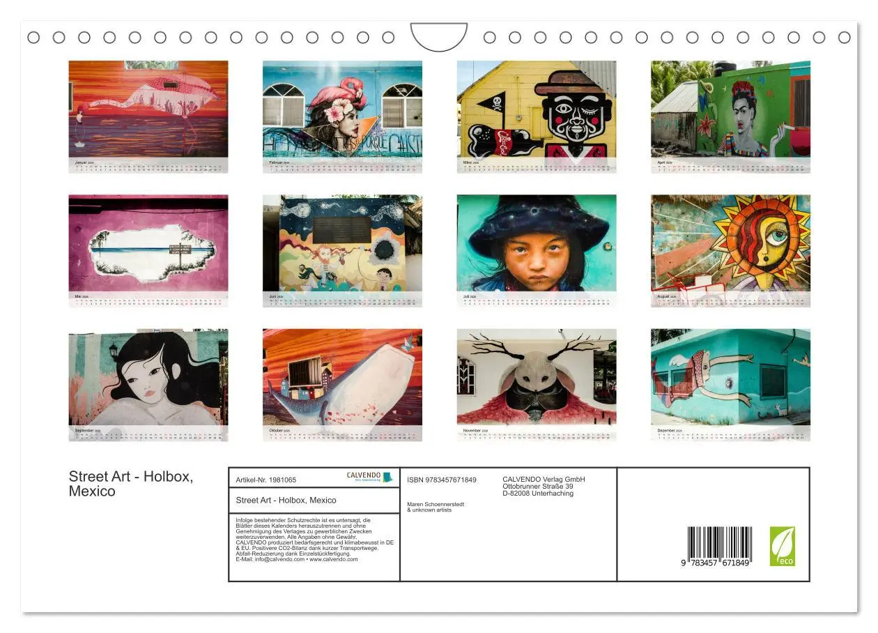 Bild: 9783457671849 | Street Art - Holbox, Mexico (Wandkalender 2026 DIN A4 quer),...