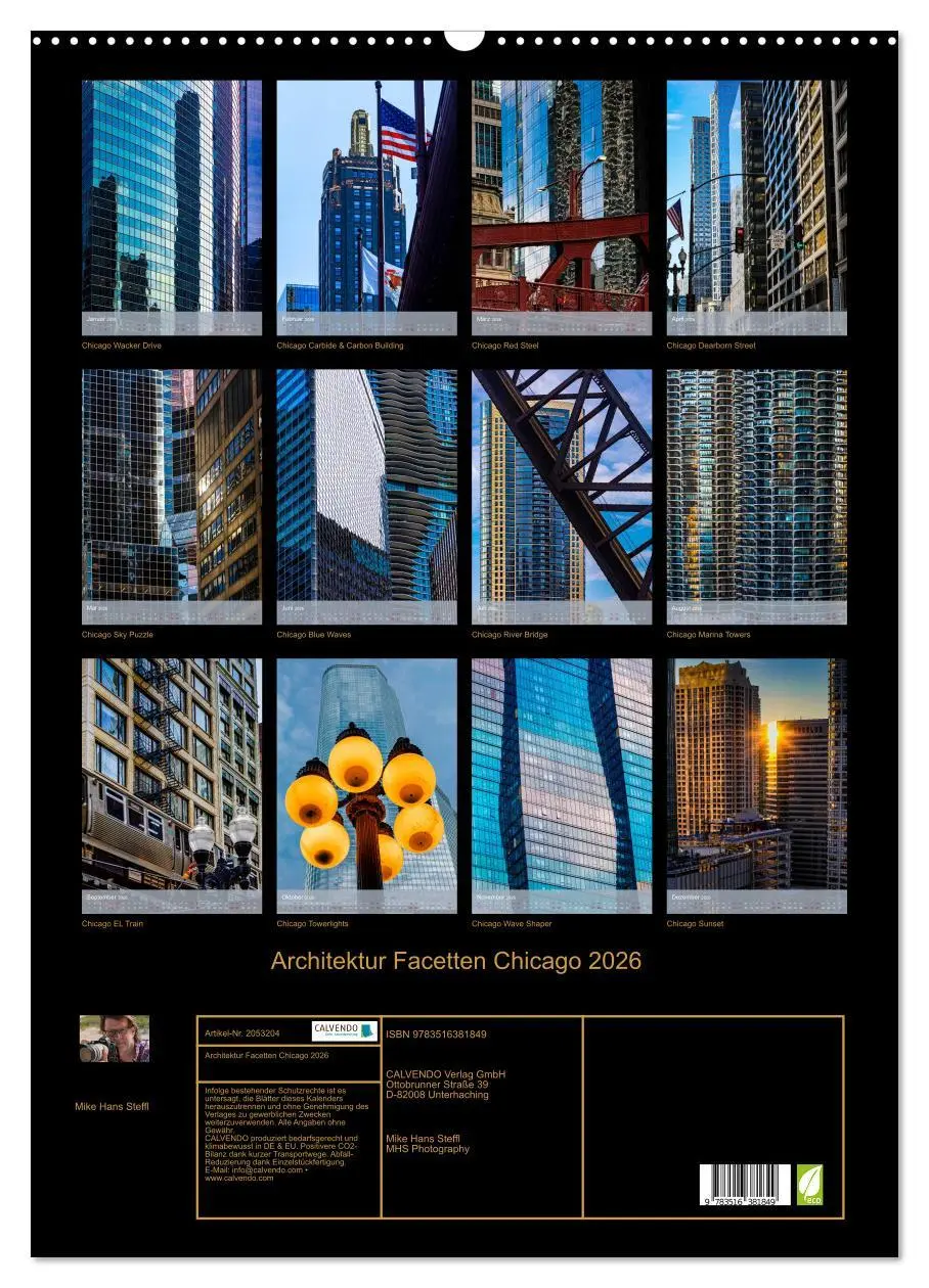 Bild: 9783516381849 | Architektur Facetten Chicago 2026 (Wandkalender 2026 DIN A2 hoch),...