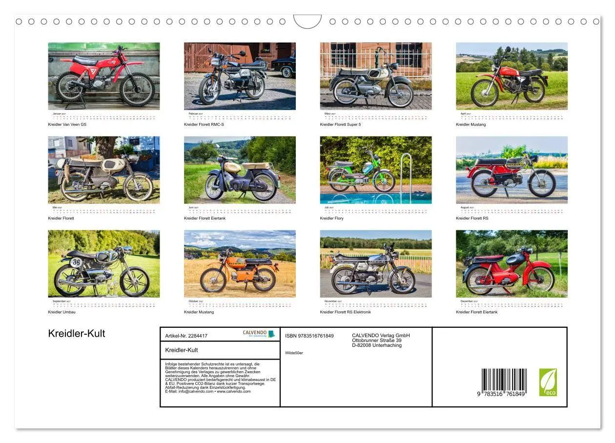 Bild: 9783516761849 | Kreidler-Kult (Wandkalender 2027 DIN A3 quer), CALVENDO Monatskalender