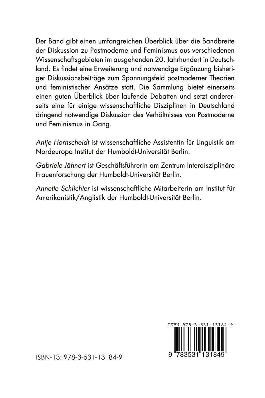 Rückseite: 9783531131849 | Kritische Differenzen - geteilte Perspektiven | Hornscheidt (u. a.)