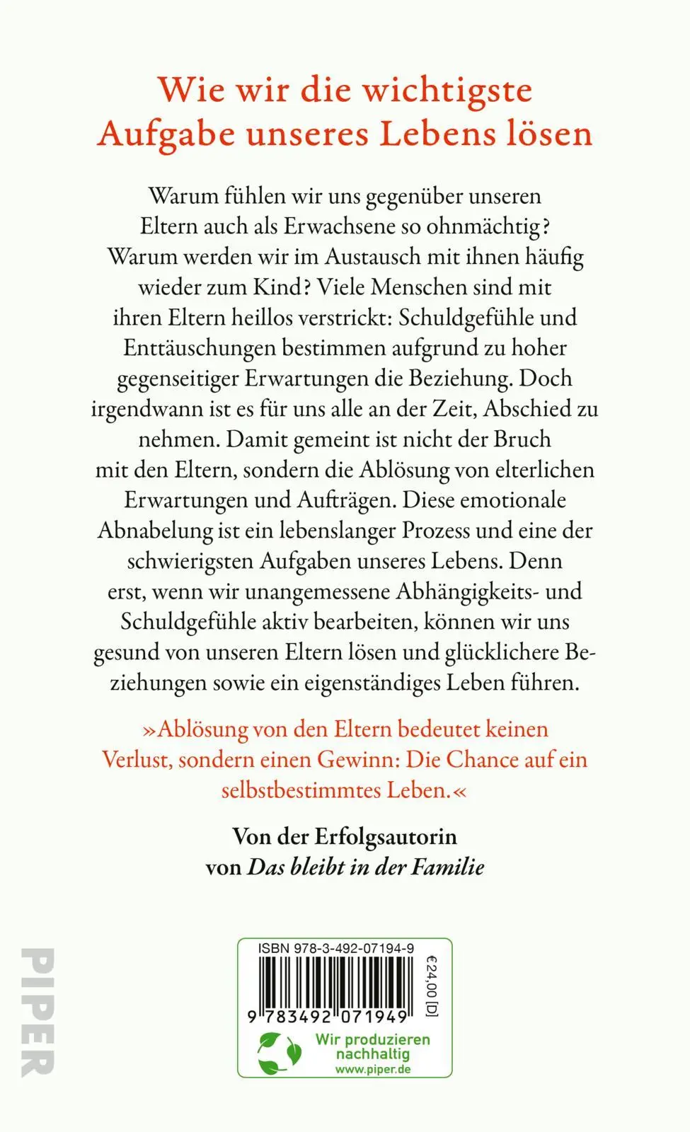 Rückseite: 9783492071949 | Nicht ohne meine Eltern | Sandra Konrad | Buch | 352 S. | Deutsch