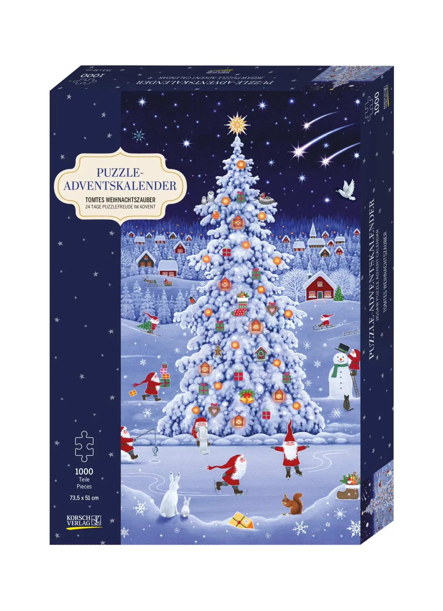 Cover: 9783731891949 | Puzzle-Adventskalender 'Tomtes Weihnachtszauber' | Verlag Korsch