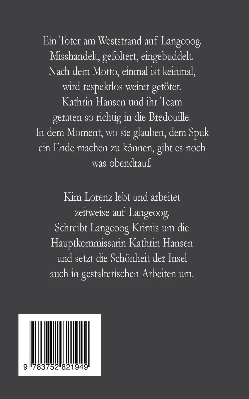 Rückseite: 9783752821949 | Langeoog Blut | 1. Fall für Kathrin Hansen, 2. Auflage | Kim Lorenz