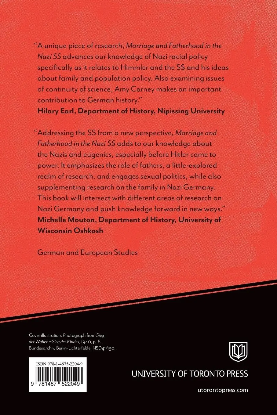 Rückseite: 9781487522049 | Marriage and Fatherhood in the Nazi SS | Amy Carney | Taschenbuch