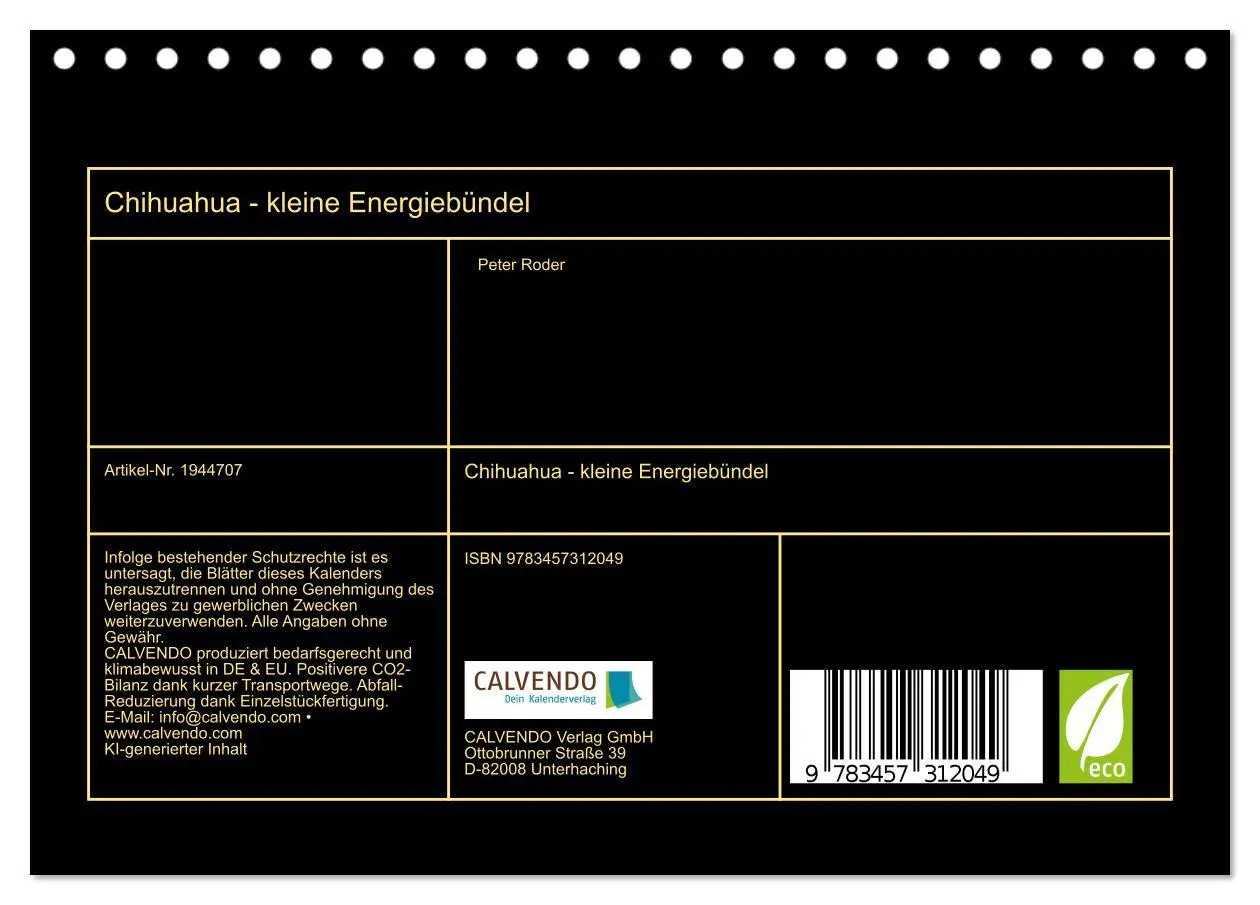 Bild: 9783457312049 | Chihuahua - kleine Energiebündel (Tischkalender 2026 DIN A5 quer),...