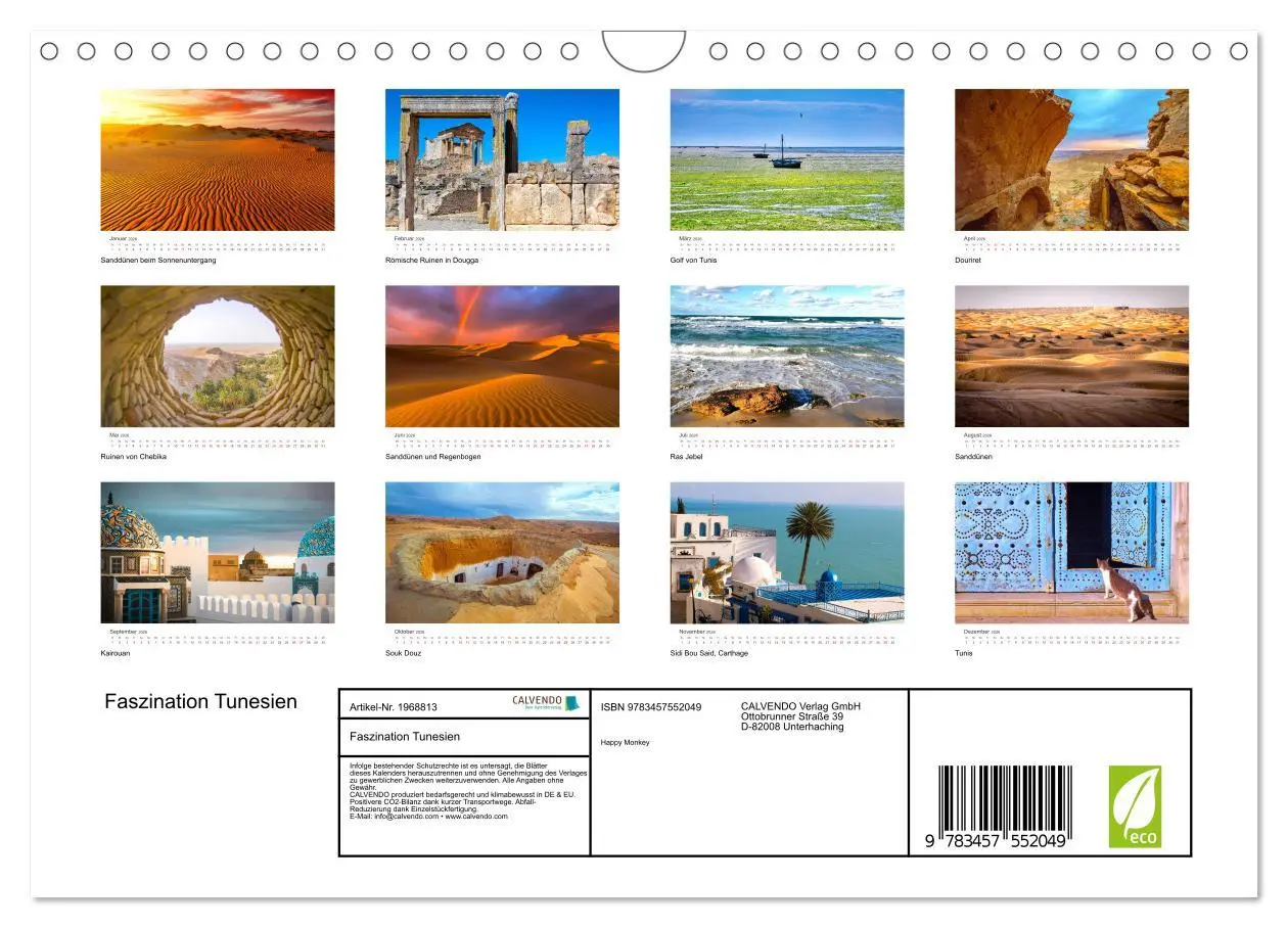 Bild: 9783457552049 | Faszination Tunesien (Wandkalender 2026 DIN A4 quer), CALVENDO...