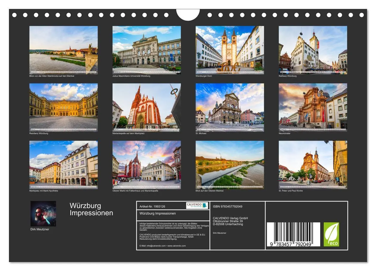 Bild: 9783457792049 | Würzburg Impressionen (Wandkalender 2026 DIN A4 quer), CALVENDO...