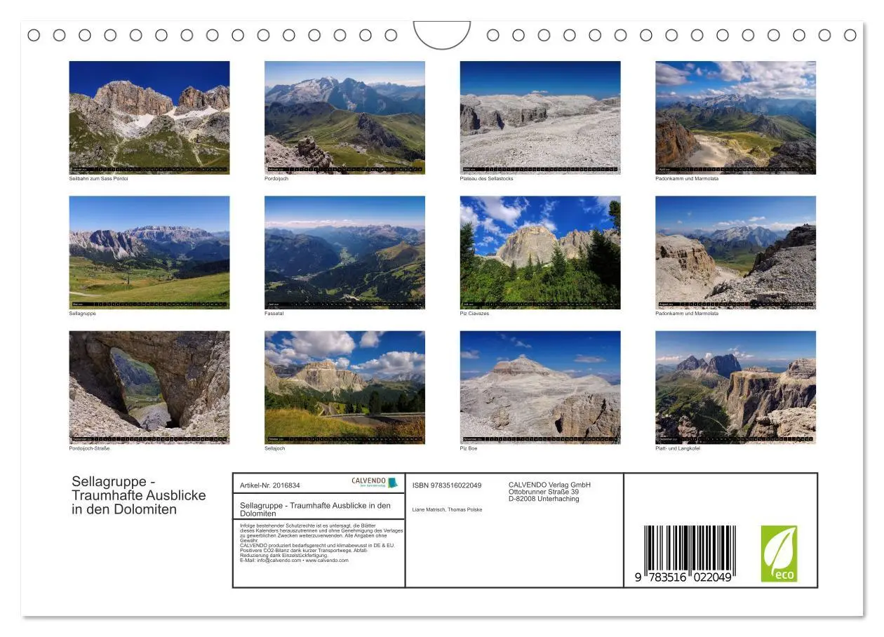 Bild: 9783516022049 | Sellagruppe - Traumhafte Ausblicke in den Dolomiten (Wandkalender...
