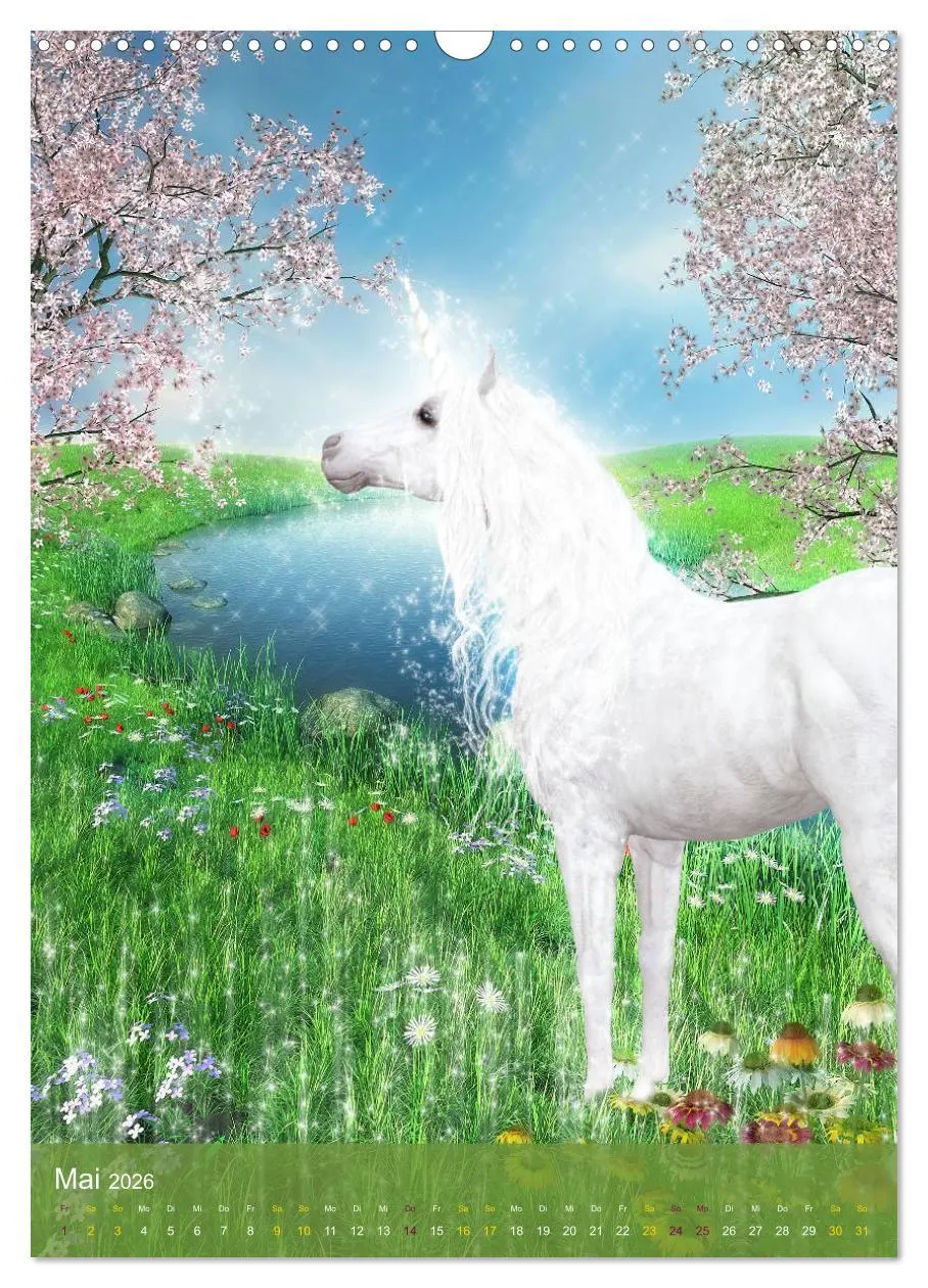 Bild: 9783516402049 | Zauberhaft liebe Einhörner - Kalender (Wandkalender 2026 DIN A3...