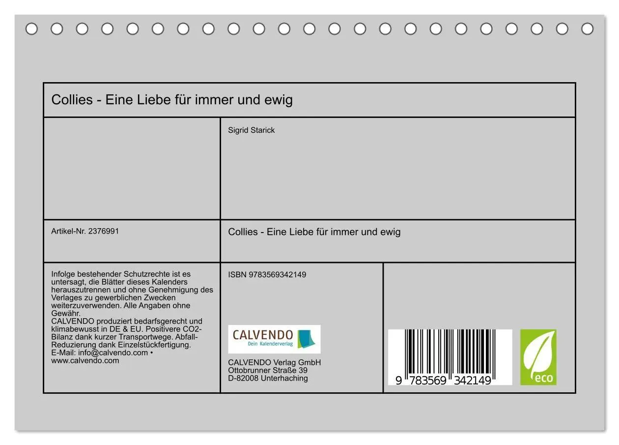 Bild: 9783569342149 | Collies - Eine Liebe für immer und ewig (Tischkalender 2027 DIN A5...