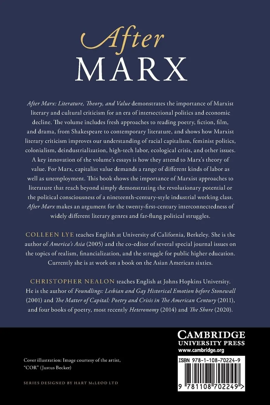 Rückseite: 9781108702249 | After Marx | Colleen Lye (u. a.) | Taschenbuch | Englisch | 2022