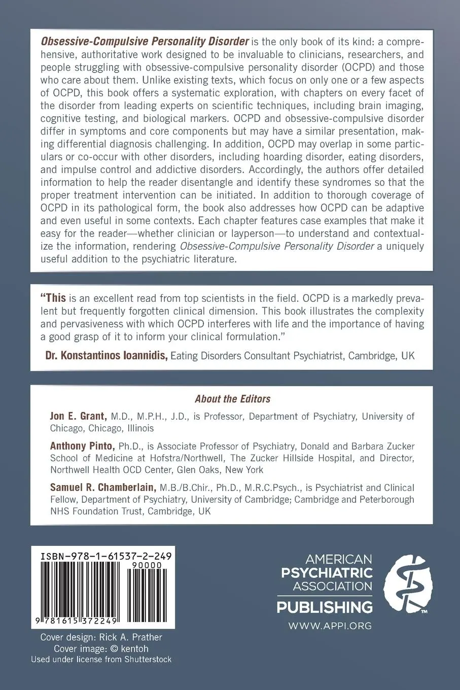 Rückseite: 9781615372249 | Obsessive-Compulsive Personality Disorder | Anthony Pinto (u. a.)