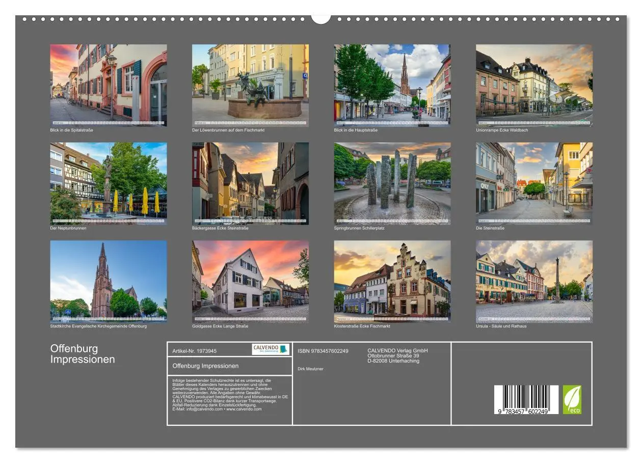 Bild: 9783457602249 | Offenburg Impressionen (Wandkalender 2026 DIN A2 quer), CALVENDO...
