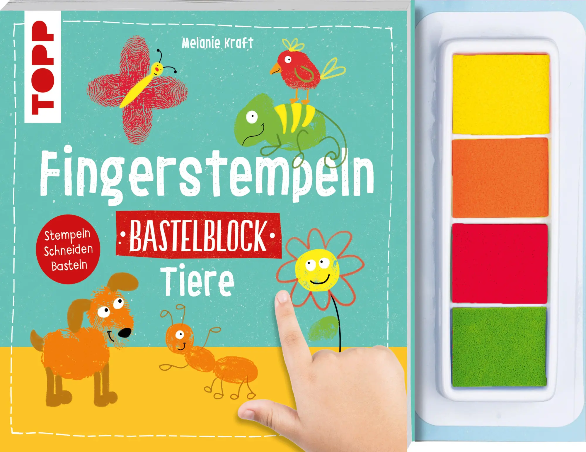 Cover: 9783735892249 | Fingerstempeln. Bastelblock Tiere | Melanie Kraft | Taschenbuch | 2025
