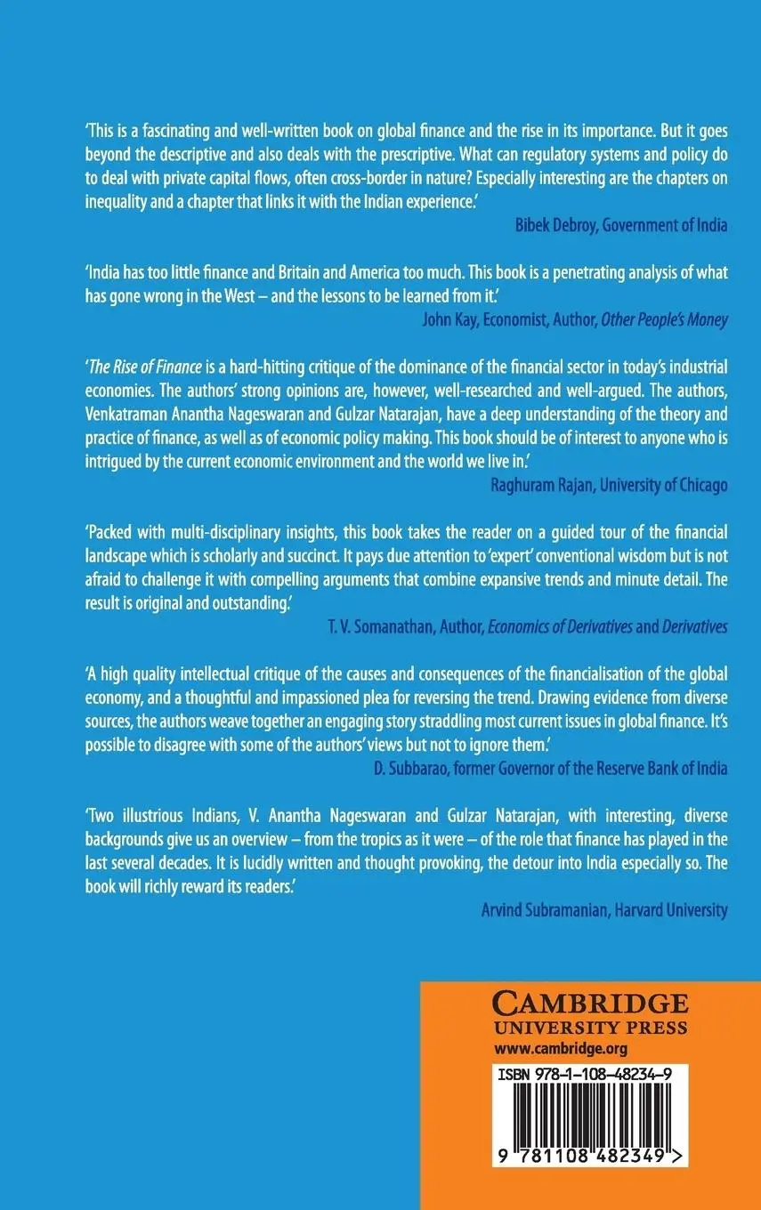 Rückseite: 9781108482349 | The Rise of Finance | V. Anantha Nageswaran (u. a.) | Buch | Gebunden