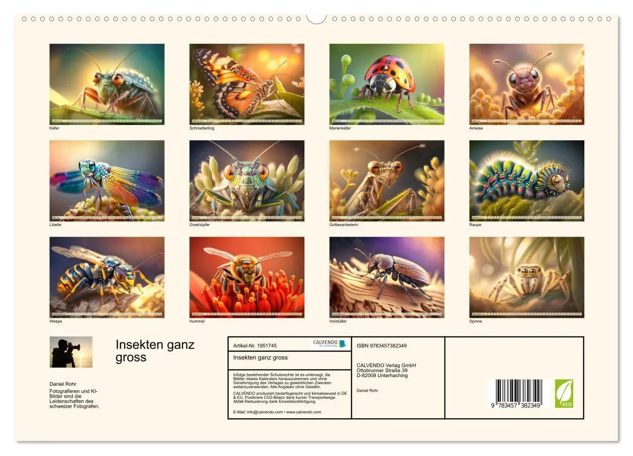 Bild: 9783457382349 | Insekten ganz gross (hochwertiger Premium Wandkalender 2026 DIN A2...