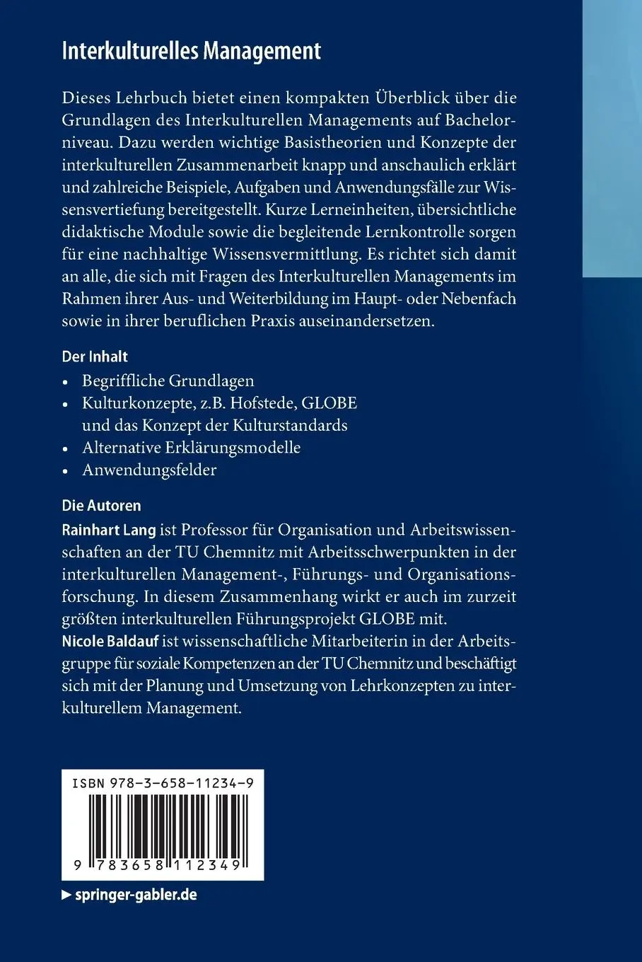 Rückseite: 9783658112349 | Interkulturelles Management | Nicole Baldauf (u. a.) | Taschenbuch