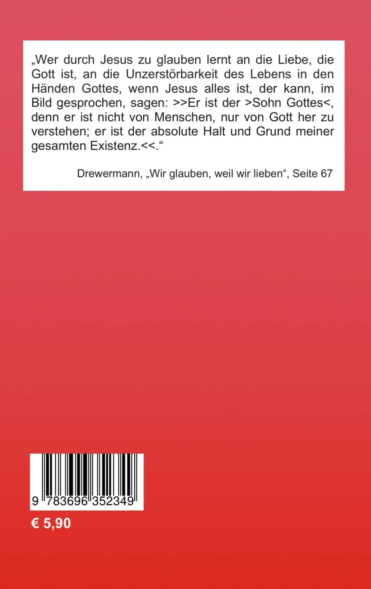 Rückseite: 9783696352349 | Leben gibt es nur im Glauben | Rudolf Hubert | Taschenbuch | 52 S.