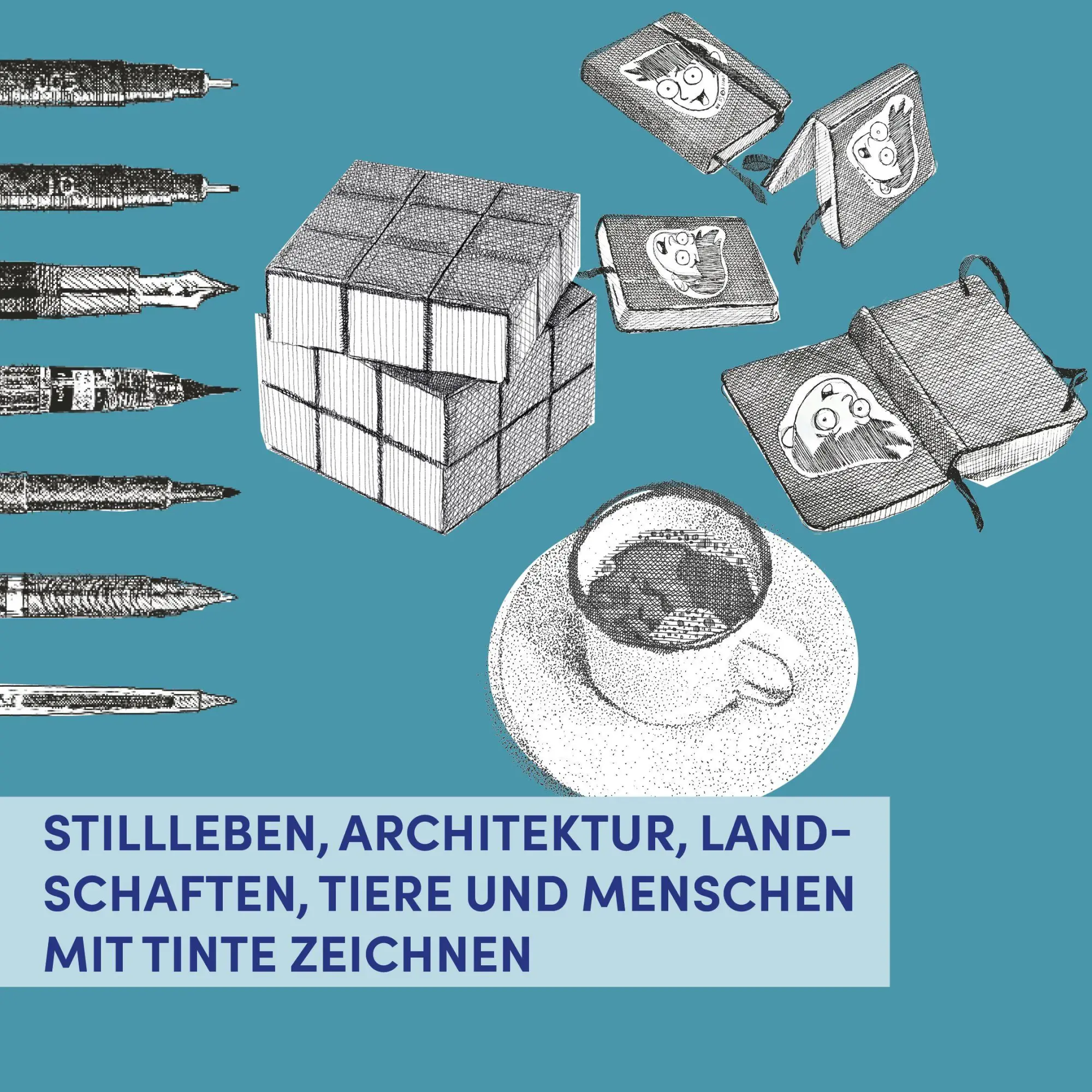 Bild: 9783735882349 | Zeichnen mit Pen &amp; Ink | Viele Techniken, Insider-Tipps und Vorlagen