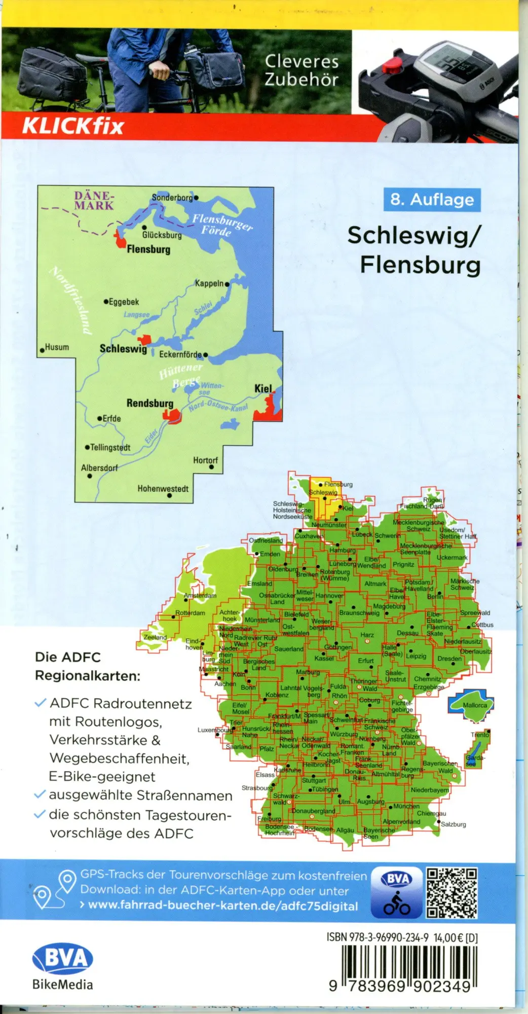 Bild: 9783969902349 | BVA ADFC Regionalkarte Schleswig Flensburg 1:75.000 | V. (u. a.)