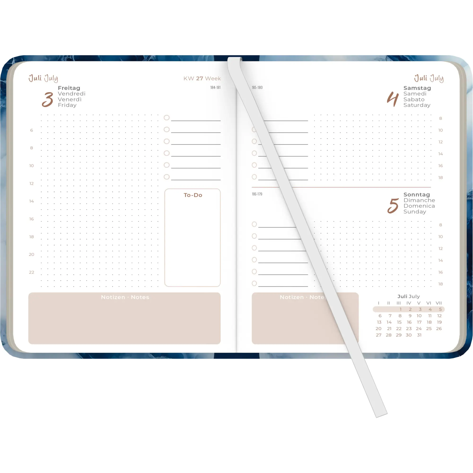 Bild: 4069095002449 | Daily Journal Marble 2026 - Taschen-Kalender A6 - Elefant - Day By...