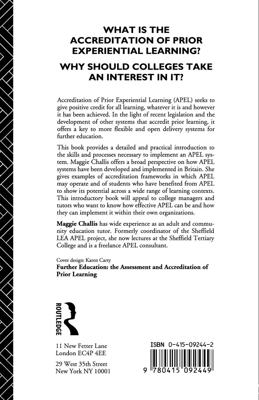 Rückseite: 9780415092449 | Introducing APEL | Maggie Challis | Taschenbuch | Englisch | 1993