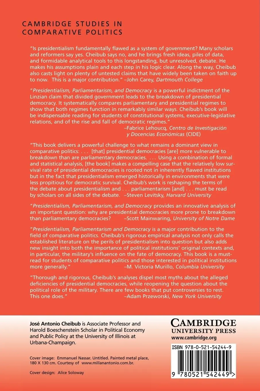 Rückseite: 9780521542449 | Presidentialism, Parliamentarism, and Democracy | Jose Antonio Cheibub