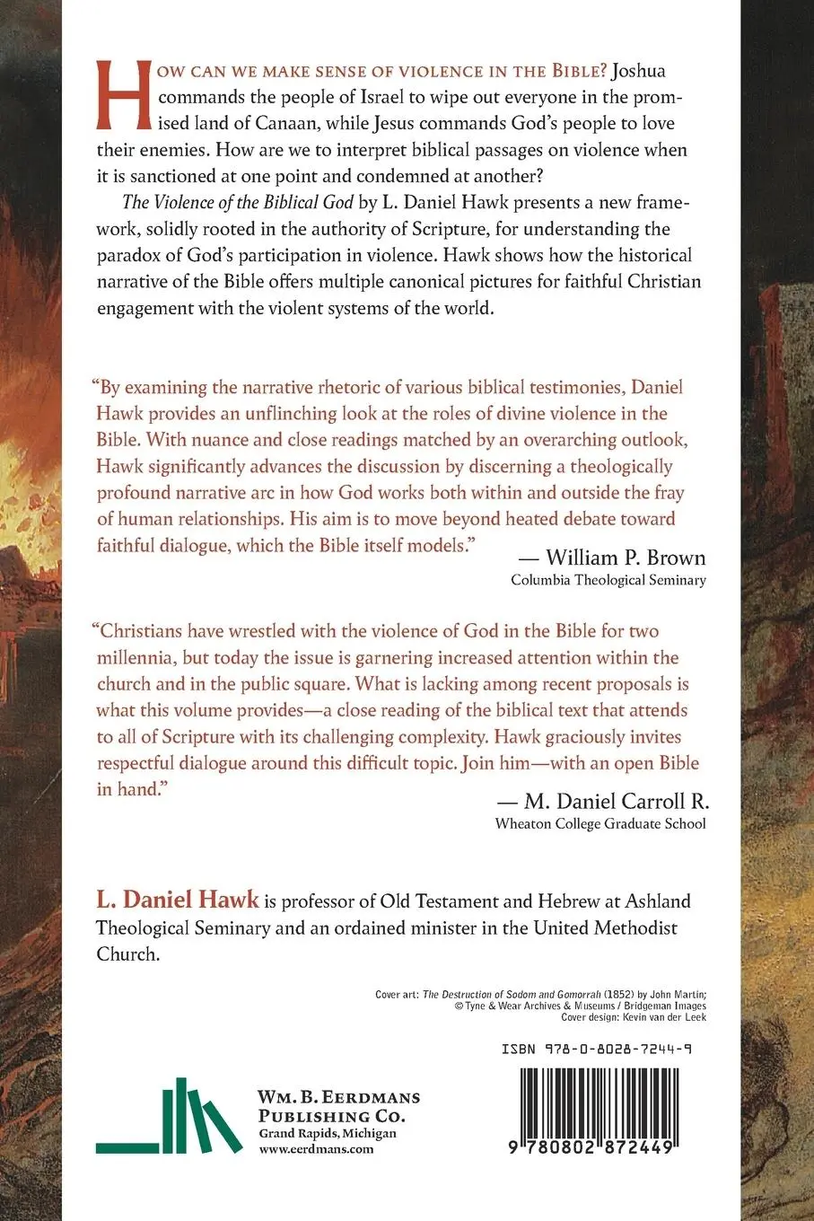 Rückseite: 9780802872449 | Violence of the Biblical God | L Daniel Hawk | Taschenbuch | Englisch
