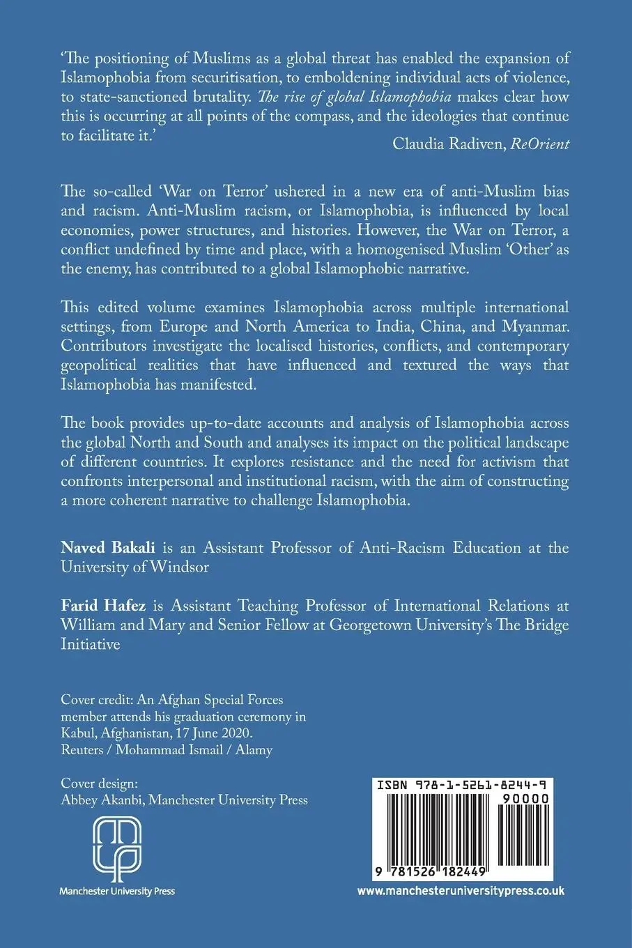 Rückseite: 9781526182449 | The rise of global Islamophobia in the War on Terror | Bakali (u. a.)