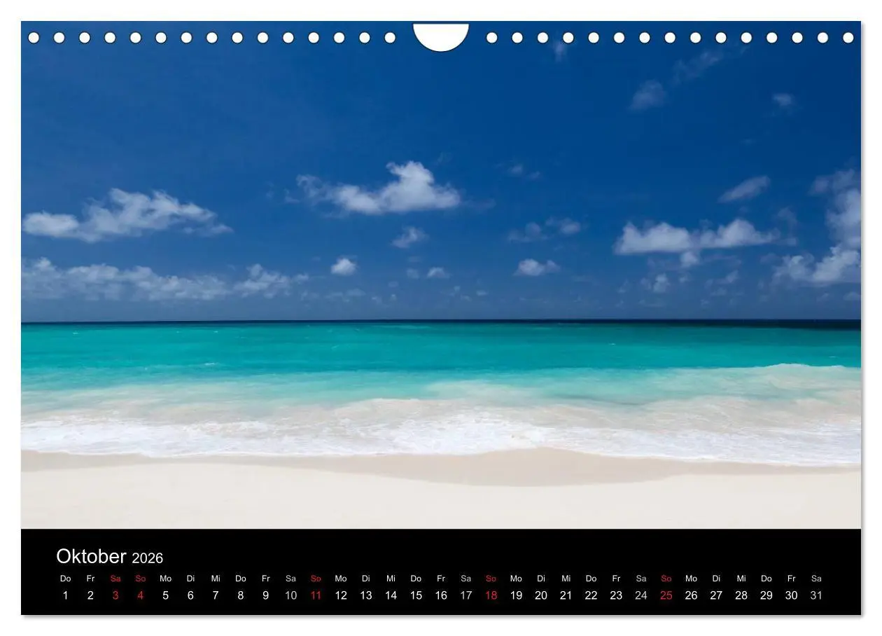 Bild: 9783516152449 | Traumstrände (Wandkalender 2026 DIN A4 quer), CALVENDO Monatskalender