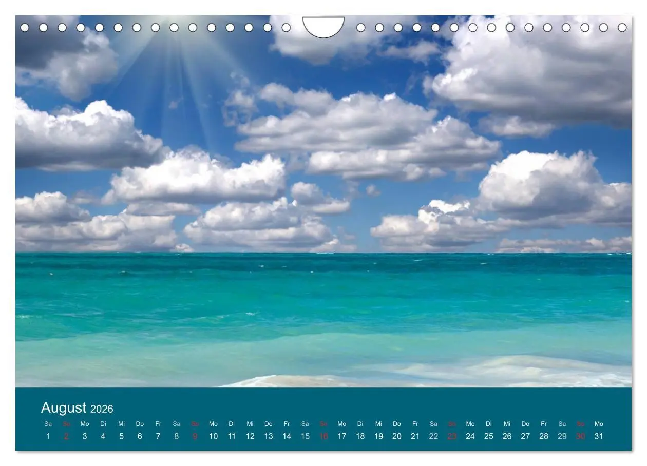 Bild: 9783516152449 | Traumstrände (Wandkalender 2026 DIN A4 quer), CALVENDO Monatskalender