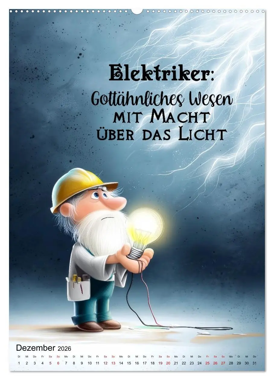 Bild: 9783516602449 | Elektrikersprüche (hochwertiger Premium Wandkalender 2026 DIN A2...