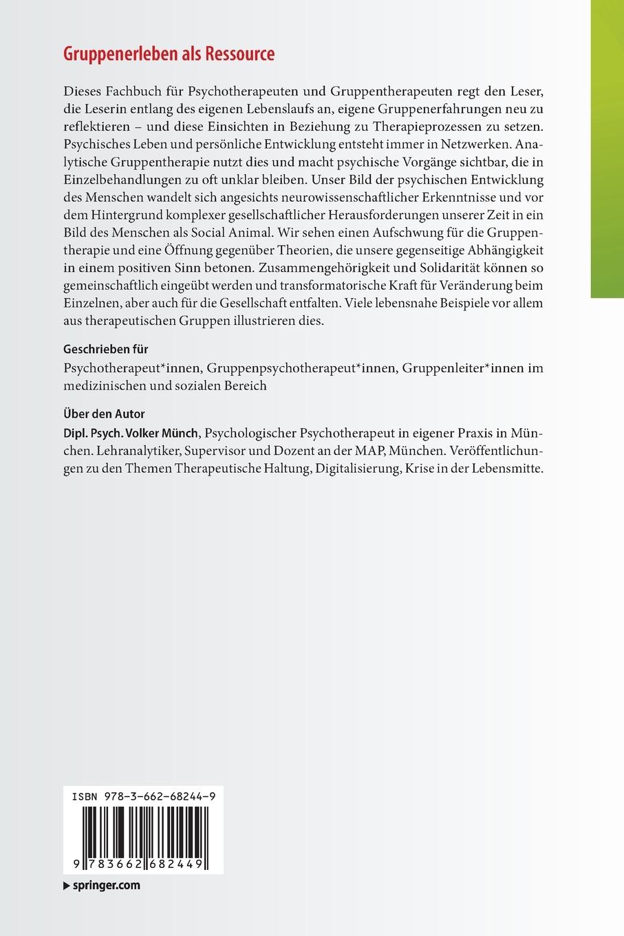 Rückseite: 9783662682449 | Gruppenerleben als Ressource | Volker Münch | Taschenbuch | xiii