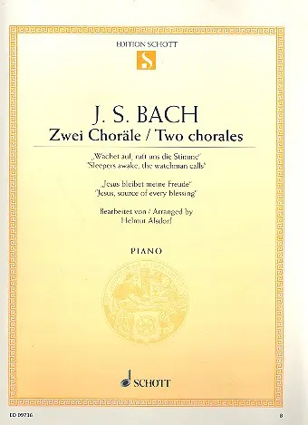 Cover: 9790001092449 | Two Chorales | Wachet auf BWV 140 / Jesus bleibet meine Freude | Bach