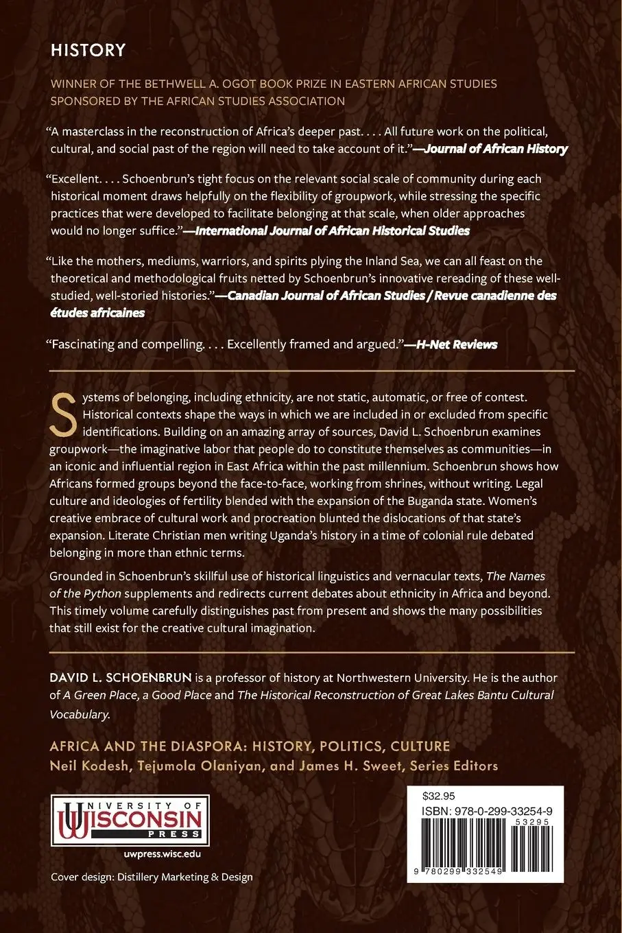 Rückseite: 9780299332549 | The Names of the Python | Belonging in East Africa, 900 to 1930 | Buch
