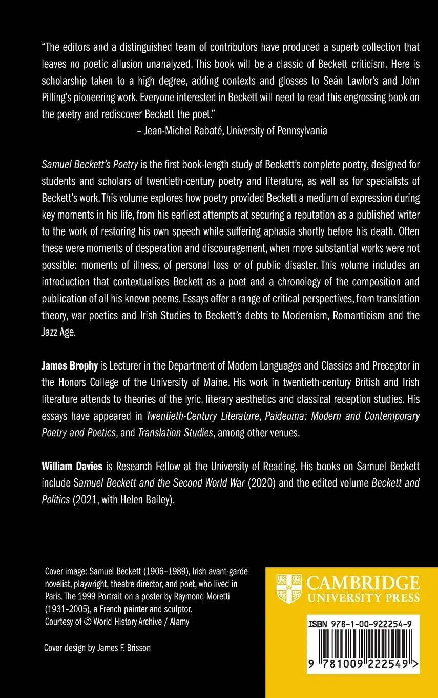 Rückseite: 9781009222549 | Samuel Beckett's Poetry | James Brophy (u. a.) | Buch | Englisch