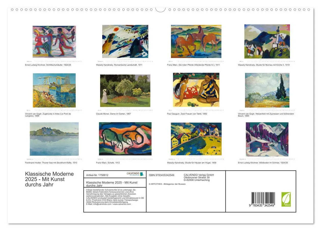 Bild: 9783435342549 | Klassische Moderne 2025 - Mit Kunst durchs Jahr (hochwertiger...