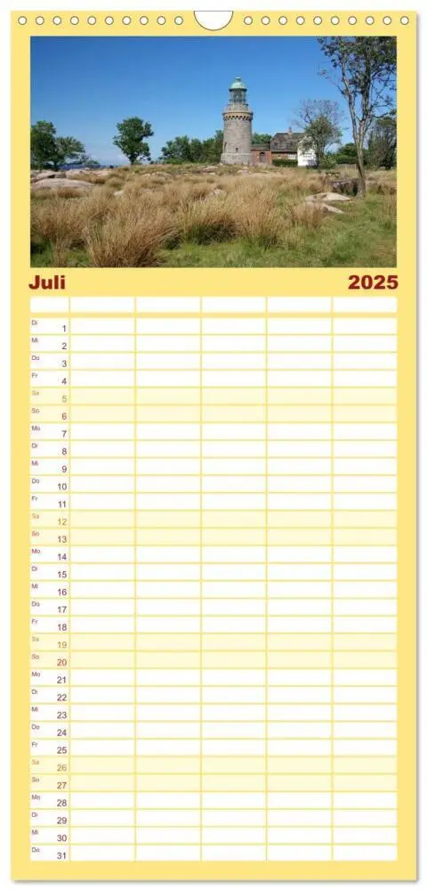 Bild: 9783457122549 | Familienplaner 2025 - Leuchttürme PUR mit 5 Spalten (Wandkalender,...